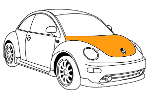 покраска капота volkswagen beetle