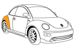 покраска заднего крыла volkswagen beetle