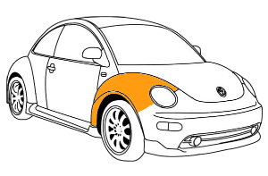 покраска крыла volkswagen beetle