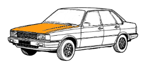 покраска капота audi 80