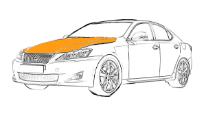 покраска капота lexus is