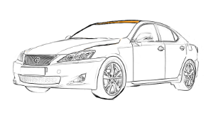 покраска крыши lexus is