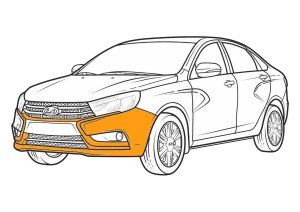 покраска бампера lada vesta