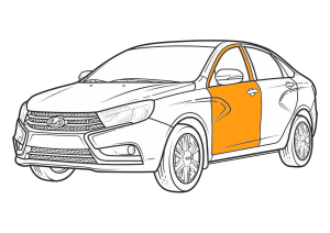 покраска двери lada vesta