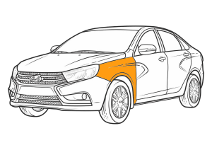 покраска крыла lada vesta