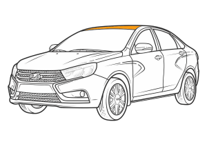 покраска крыши lada vesta