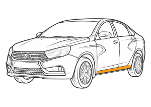 покраска порога lada vesta